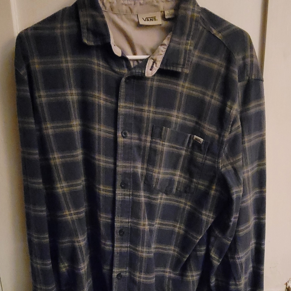 Vans Men's Blue Plaid Shirt